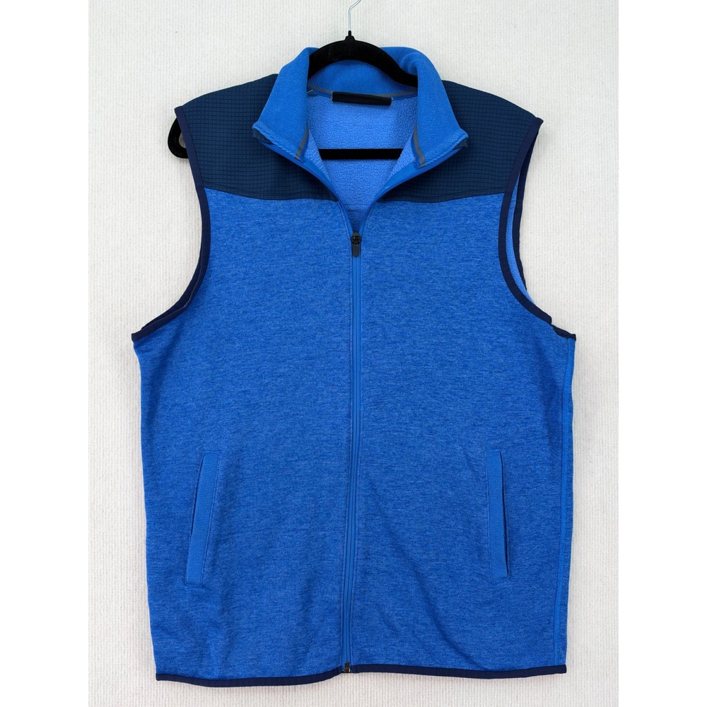 Under Armour ColdGear Men's Medium Blue Full Zip Performance Golf Vest Loose Fit